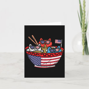 Cats Ramen Anime American Flag USA Funny 4. Ju Karte