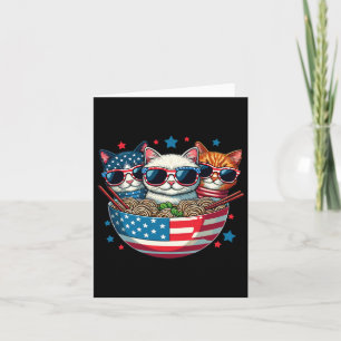 Cats Ramen Anime American Flag USA Funny 4. Ju Karte