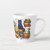 Cats Reading Books Cozy Library Scene Milchtasse (Rechts)
