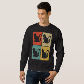 Cats Retro Vintage 70s 80s Style Sweatshirt (Vorne ganz)