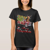 Cats Rides Red Truck Weihnachten Pajama T-Shirt (Vorderseite)