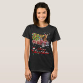 Cats Rides Red Truck Weihnachten Pajama T-Shirt (Vorne ganz)