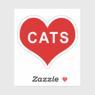 CATS Rote Liebe Herz Vinyl Sticker