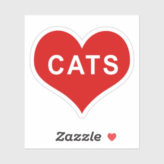 CATS Rote Liebe Herz Vinyl Sticker (Blatt)