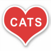 CATS Rote Liebe Herz Vinyl Sticker (Vorderseite)