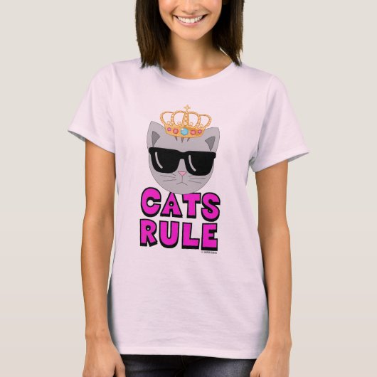 CATS RULE Cat Lover T-Shirt (Vorderseite)