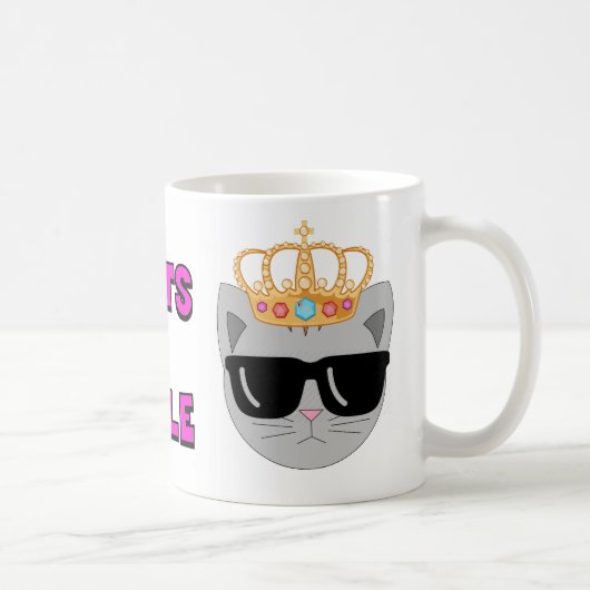 CATS RULE Crowned Sunglasses Cat - Cat Lover's Kaffeetasse (Rechts)