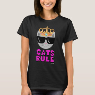 CATS RULE I Liebe Katzen Lover T-Shirt