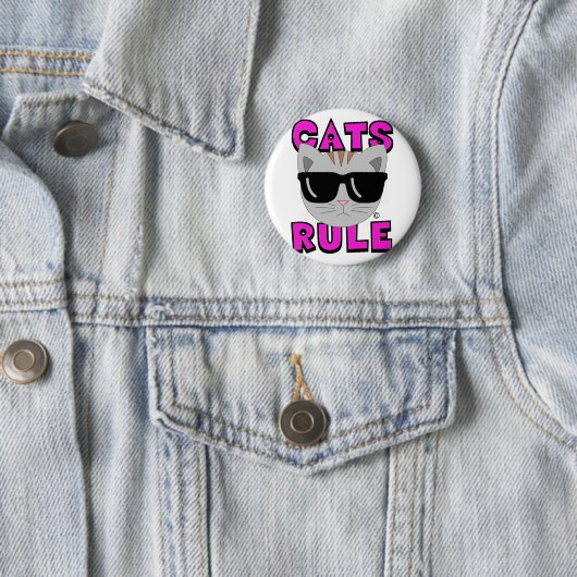 CATS RULE Originalkatze Lover Button (Beispiel)