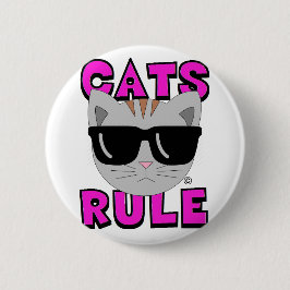 CATS RULE Originalkatze Lover Button