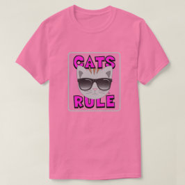 CATS RULE PINK Cute Cat Lover tshirt
