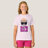 CATS RULE Royal Cat w/Sonnenbrille T-Shirt (Vorne ganz)