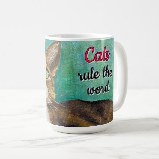 Cats rule the world mug  kaffeetasse (VorderseiteRechts)