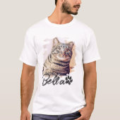 Cat's Simple Modern Cool Typografy Name and Foto T-Shirt (Vorderseite)
