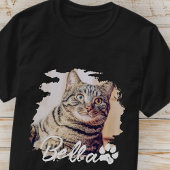 Cat's Simple Modern Cool Typografy Name and Foto T-Shirt