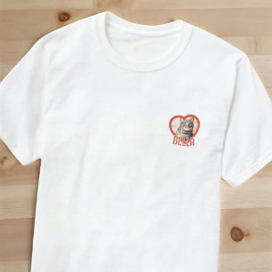 Cat's Simple Modern Playful Heart Name and Foto T-Shirt