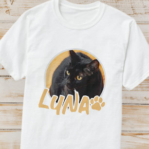 Cat's Simple Modern Playful Typografy Name Foto T-Shirt