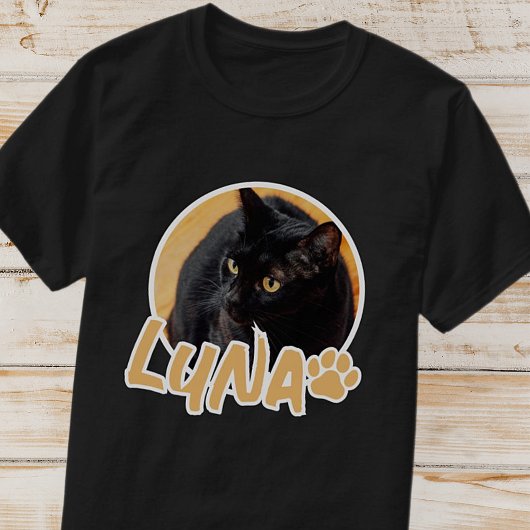 Cat's Simple Modern Playful Typografy Name Foto T-Shirt