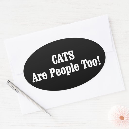 CATS sind auch Menschen! Ovaler Aufkleber (Umschlag)