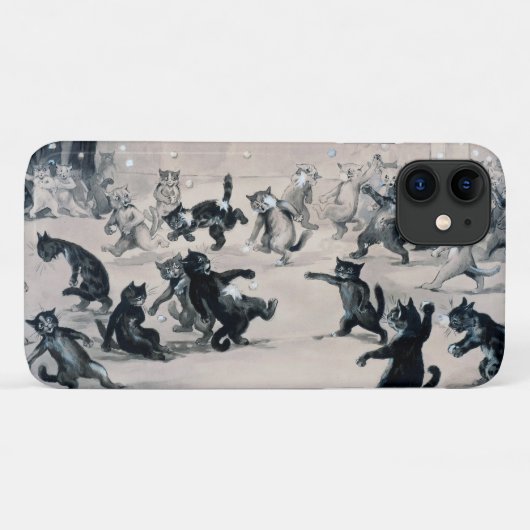 Cats Snowball Fight, Louis Wain Case-Mate iPhone Hülle (Rückseite (Horizontal))