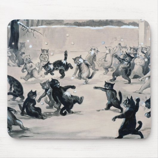 Cats Snowball Fight, Louis Wain Mousepad (Vorne)