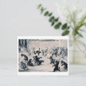 Cats Snowball Fight, Louis Wain Postkarte (Stehend Vorderseite)