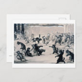 Cats Snowball Fight, Louis Wain Postkarte (Vorne/Hinten)