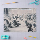 Cats Snowball Fight, Louis Wain Seidenpapier (Basteln)