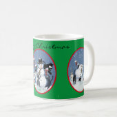 Cats Snowman Story Personalisiert Holiday Kaffeetasse (VorderseiteRechts)