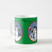Cats Snowman Story Personalisiert Holiday Kaffeetasse (Vorderseite Links)