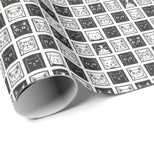 Cats Square Geschenkpapier (Rolleneckpunkt)