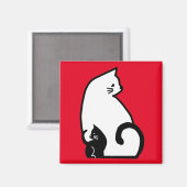 Cats Square Magnet (Vorderseite/Rückseite)