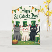Cats St Catricks Day Fun Card Karte (Gelbe Blume)