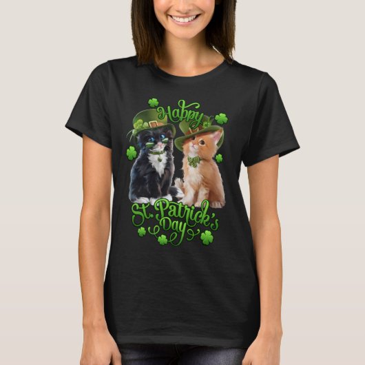 Cats St Pat's Paddy Patrick Day's Happy St Cat Tri T-Shirt (Vorderseite)