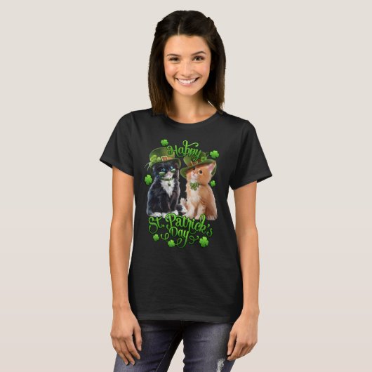 Cats St Pat's Paddy Patrick Day's Happy St Cat Tri T-Shirt (Vorne ganz)