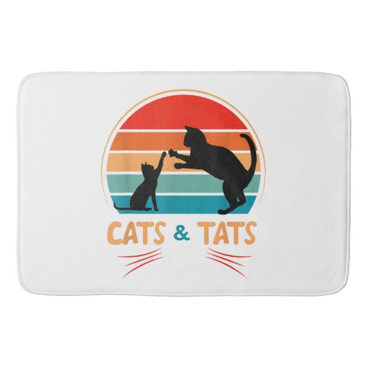 Cats & Tats - Katze  Badematte (Vorderseite)