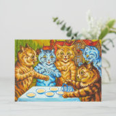 Cats Tea Party von Louis Wain Dankeskarte (Stehend Vorderseite)