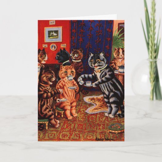 Cats Tea Party von Louis Wain Karte (Vorderseite)