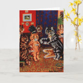 Cats Tea Party von Louis Wain Karte (Gelbe Blume)