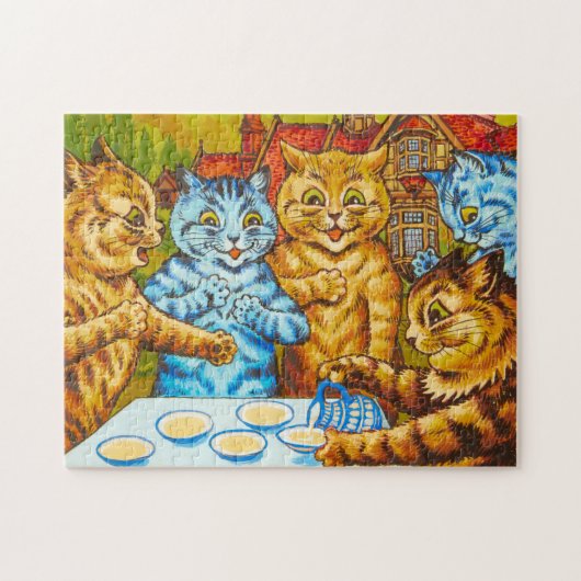 Cats Tea Party von Louis Wain Puzzle (Horizontal)