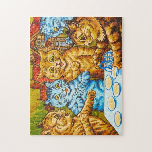 Cats Tea Party von Louis Wain Puzzle (Vertikal)