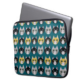 Cats teal laptopschutzhülle (Vorderseite Links)