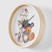 Cats Together Wall Clock Uhr (Winkel)
