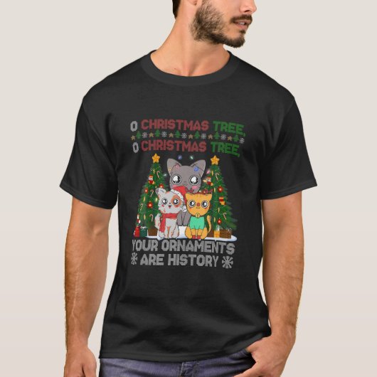 Cats Ugly Tree Weihnachtsschmuck 'Re History Ani T-Shirt (Vorderseite)