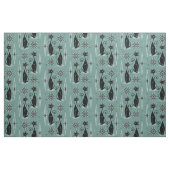 Cats und Clock auf Spearmint Stoff (Fat Quarter (45,7 x 55,9 cm))