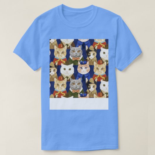 Cats Uniform Anzug Funny Illustration Muster T-Shirt (Design vorne)