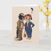 Cat's Verlobung Grußkarte Karte (Gelbe Blume)