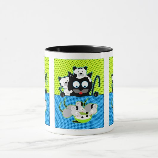 Cats vs Mäuse Kaffeekochen Tasse (Zentrum)