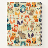 Cats Wasserfarbenes Muster Notizblock (Rückseite)