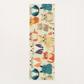 Cats Wasserfarbenes Muster Yogamatte (Rückseite)